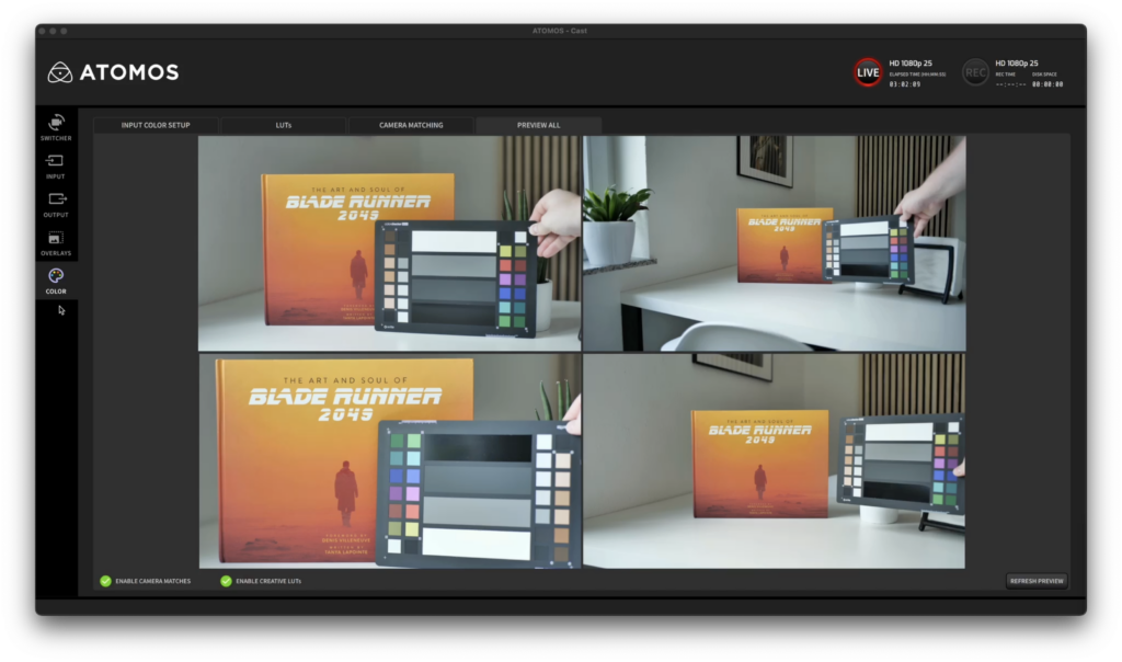 AtomX CAST Desktop App Colour Matching